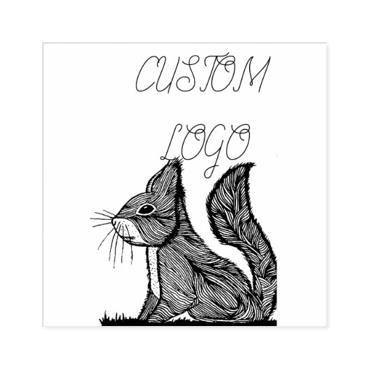 Eekhoorn Natuur Aangepaste Logo Rubberstempel (Afrduk)