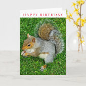 Eekhoorn omhoog dicht verjaardagskaart kaart (Gele Bloem)