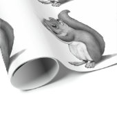 Eekhoorn: Oorspronkelijke potloodtekening: Dier, R Cadeaupapier (Rol Hoek)