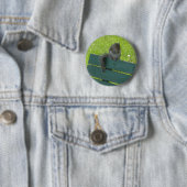 Eekhoorn op bank ronde button 5,7 cm (In situ)