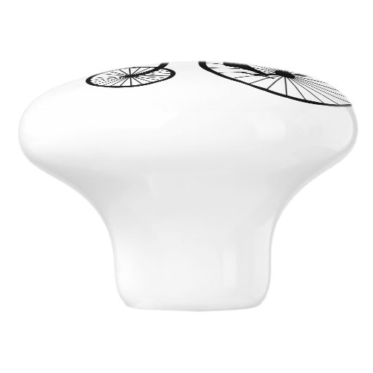 Eekhoorn op Bike Keramische Knop (Zijkant)