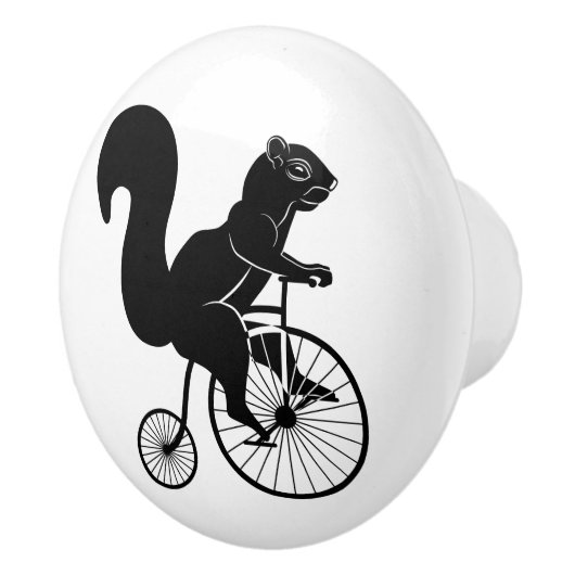 Eekhoorn op  Bike Keramische Knop (Rechts)