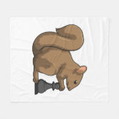 Eekhoorn op Chess met Chess-stukje bisschop Fleece Deken (Voorkant (Horizontaal))