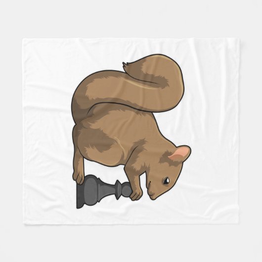 Eekhoorn op Chess met Chess-stukje bisschop Fleece Deken (Voorkant (Horizontaal))