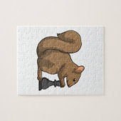 Eekhoorn op Chess met Chess-stukje bisschop Legpuzzel (Horizontaal)