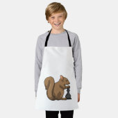 Eekhoorn op Chess met Chess-stukje bisschop Schort (Gedragen)