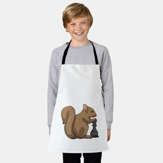 Eekhoorn op Chess met Chess-stukje bisschop Schort (Gedragen)