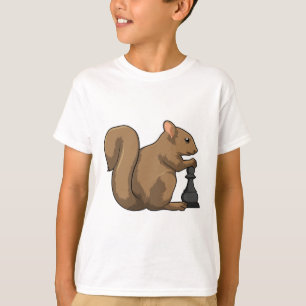 Eekhoorn op Chess met Chess-stukje bisschop T-shirt
