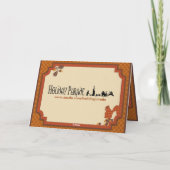 Eekhoorn op de Thanksgiving van de Tak Applique-lo Feestdagen Kaart (Achterkant)