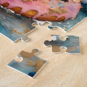 Eekhoorn op Drijvende Geglazuurde Donut Grappige V Legpuzzel (Zijkant)