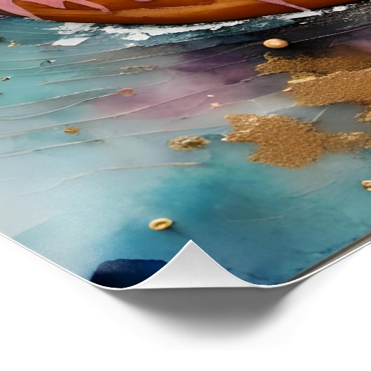 Eekhoorn op Drijvende Geglazuurde Donut Grappige V Perfect Poster (Hoek)