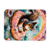 Eekhoorn op drijvende verglaasde donut grappig zoe magneet (Horizontaal)