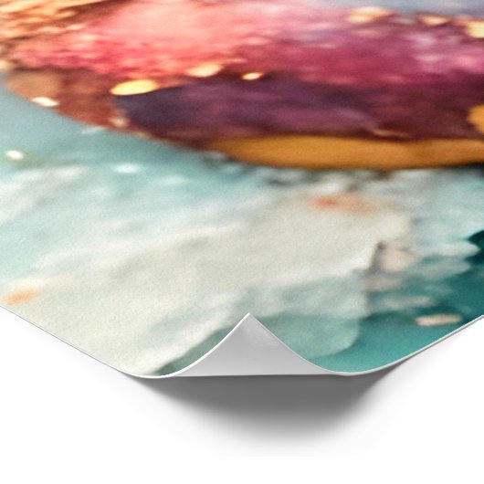 Eekhoorn op drijvende verglaasde donut grappig zoe poster (Hoek)