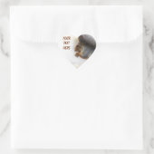 Eekhoorn op een bank en noten hart sticker (Tas)