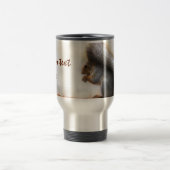 Eekhoorn op een bank en noten reisbeker (Center)