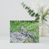 Eekhoorn op een boomstronk briefkaart (Staand voorkant)