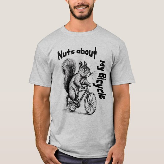 Eekhoorn op een fiets fietsen grappige fietser t-shirt (Voorkant)
