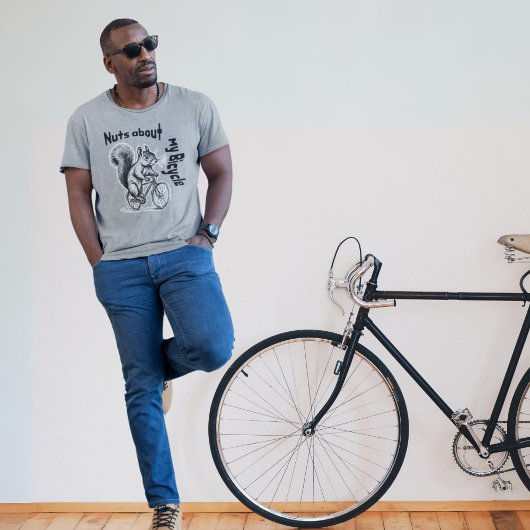 Eekhoorn op een fiets fietsen grappige fietser t-shirt