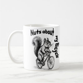 Eekhoorn op een fiets fietsliefhebber cadeau koffiemok