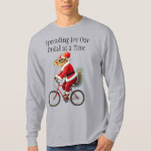 Eekhoorn op een fiets kerstcadeau voor fietser t-shirt (Voorkant)