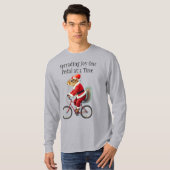 Eekhoorn op een fiets kerstcadeau voor fietser t-shirt (Voorkant volledig)