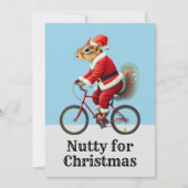 Eekhoorn op een fiets Kerstkaart fietsmoer (Voorkant)