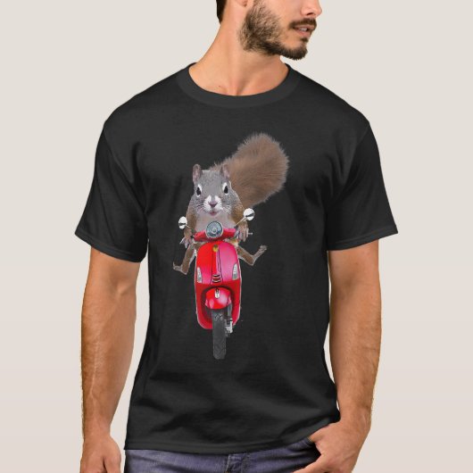 Eekhoorn Op Een Scooter T-shirt (Voorkant)
