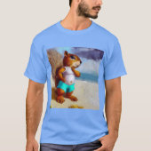 Eekhoorn op een strand t-shirt (Voorkant)