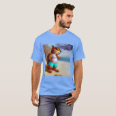 Eekhoorn op een strand t-shirt (Voorkant volledig)