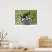 Eekhoorn op een theepot poster (Keuken)