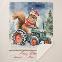 Eekhoorn op een Tractor Kerstmis