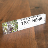 eekhoorn op log schattig dier naambordje (Zijkant)