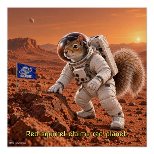 Eekhoorn op Mars Perfect Poster (Voorkant)