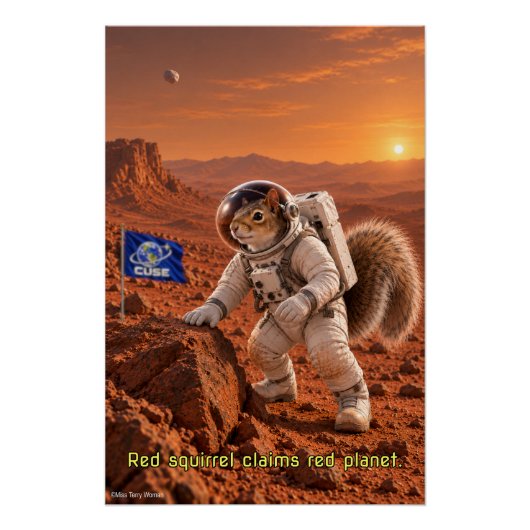 Eekhoorn op Mars Perfect Poster (Voorkant)