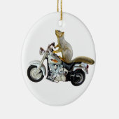 Eekhoorn op motorfiets keramisch ornament (Rechts)