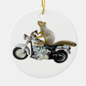 Eekhoorn op motorfiets keramisch ornament (Voorkant)