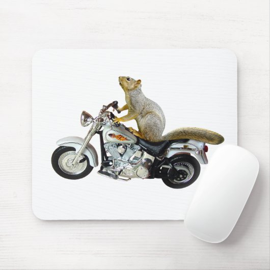 Eekhoorn op motorfiets muismat (Met muis)