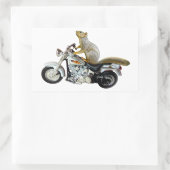 Eekhoorn op motorfiets rechthoekige sticker (Tas)