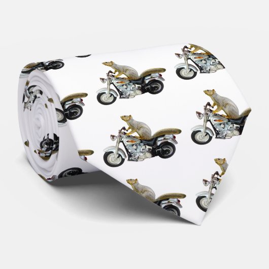 Eekhoorn op motorfiets stropdas (Opgerold)
