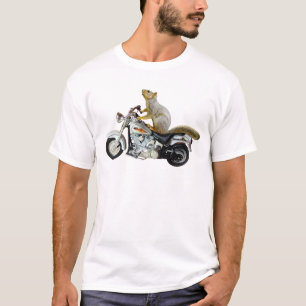 Eekhoorn op motorfiets t-shirt