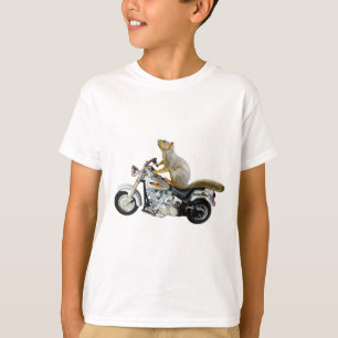 Eekhoorn op motorfiets t-shirt