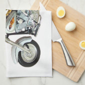 Eekhoorn op motorfiets theedoek (Quarter Fold)