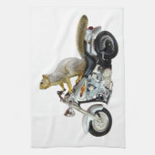 Eekhoorn op motorfiets theedoek (Verticaal)