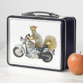 Eekhoorn op motorfietsdoos (In situ)