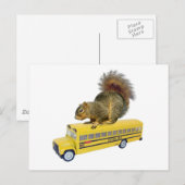 Eekhoorn op schoolbus briefkaart (Voorkant / Achterkant)