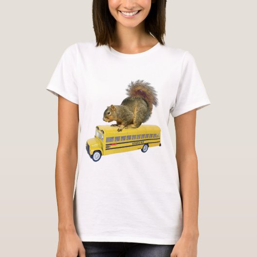 Eekhoorn op schoolbus t-shirt (Voorkant)