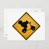 Eekhoorn op scooter briefkaart (Voorkant / Achterkant)
