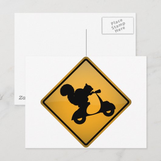 Eekhoorn op scooter briefkaart (Voorkant / Achterkant)