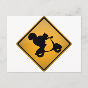 Eekhoorn op scooter briefkaart