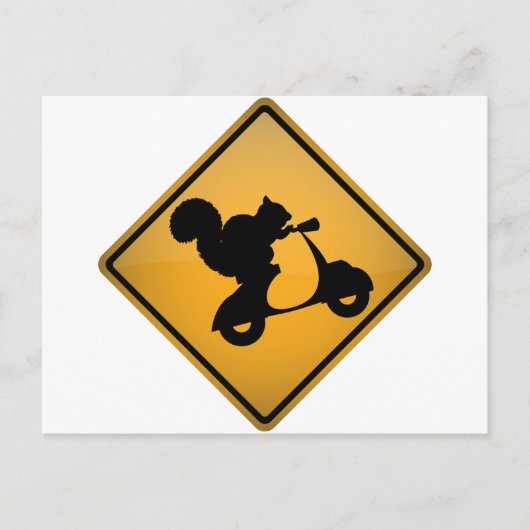 Eekhoorn op scooter briefkaart (Voorkant)